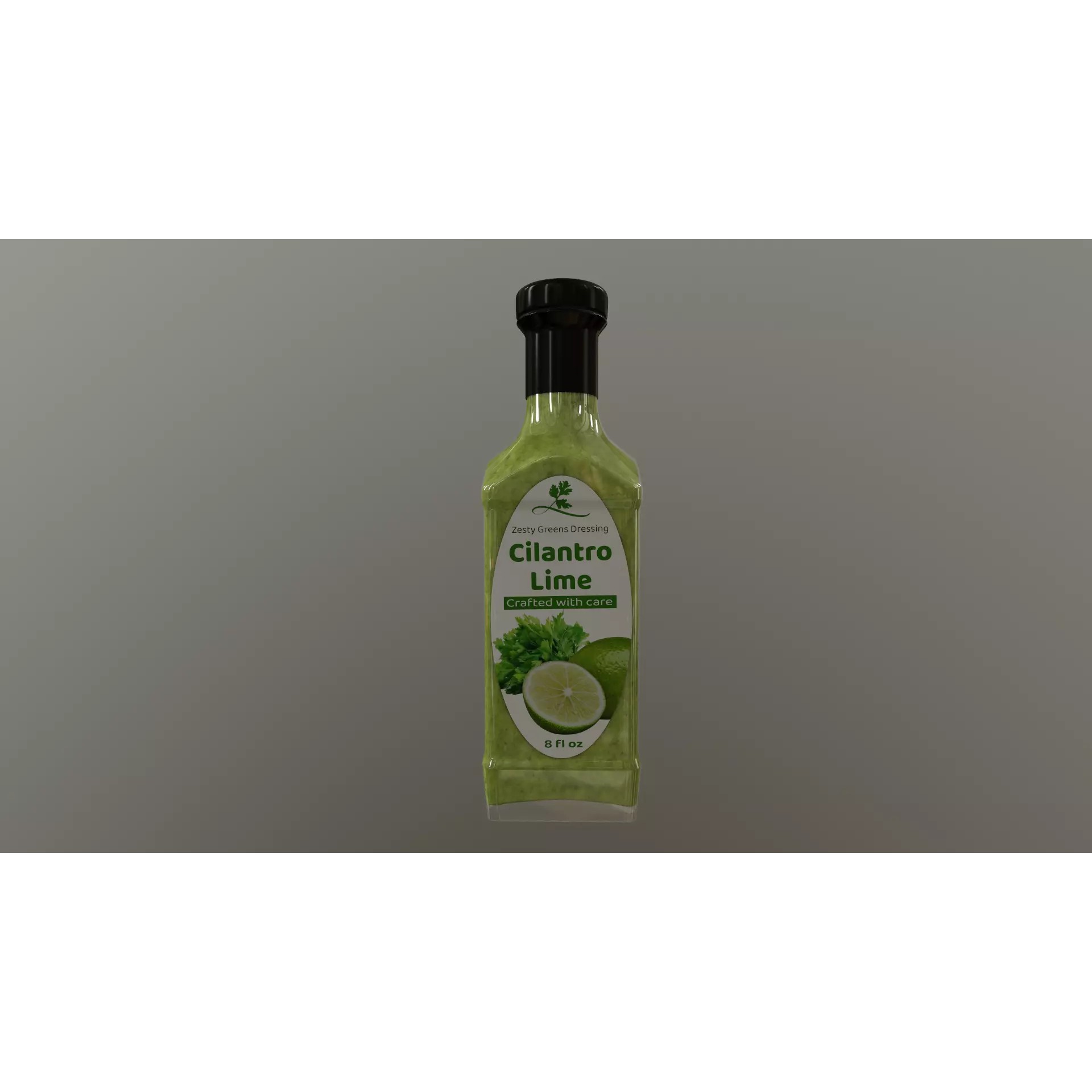 Coriander Sauce Bottle - Low-Poly 3D Model - View 2
