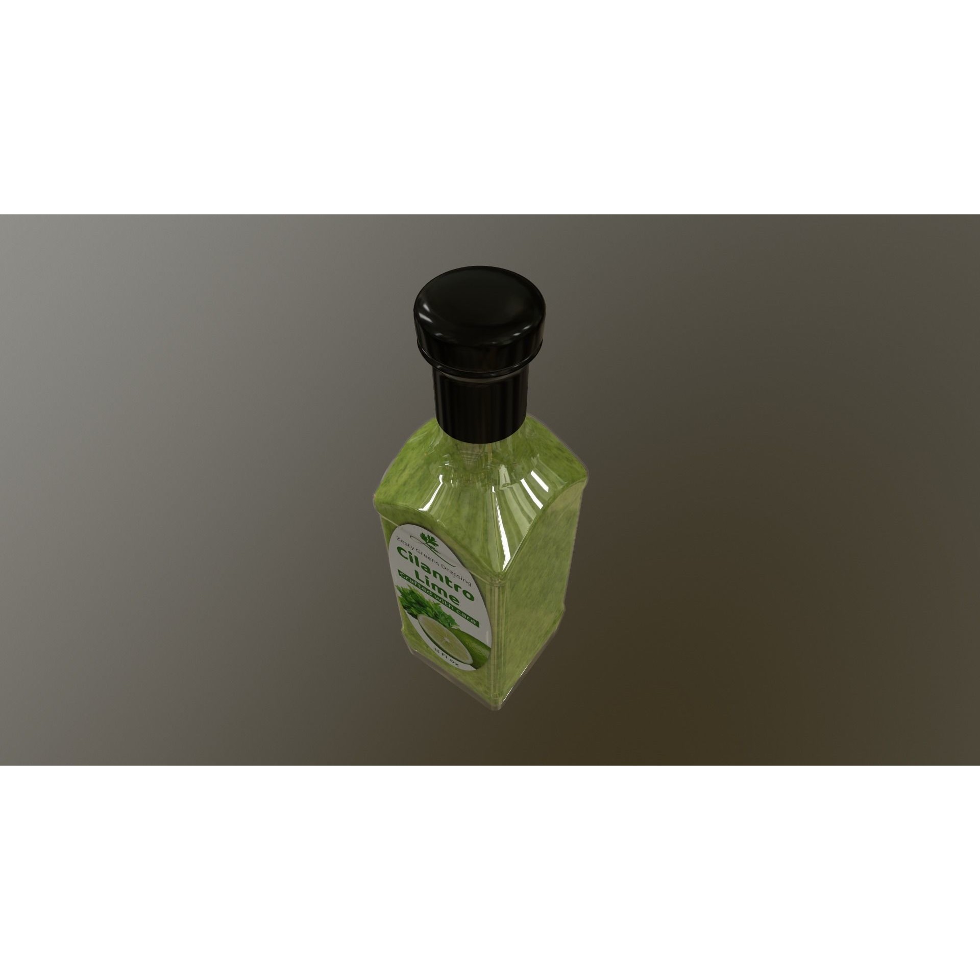 Coriander Sauce Bottle - Low-Poly 3D Model - View 4