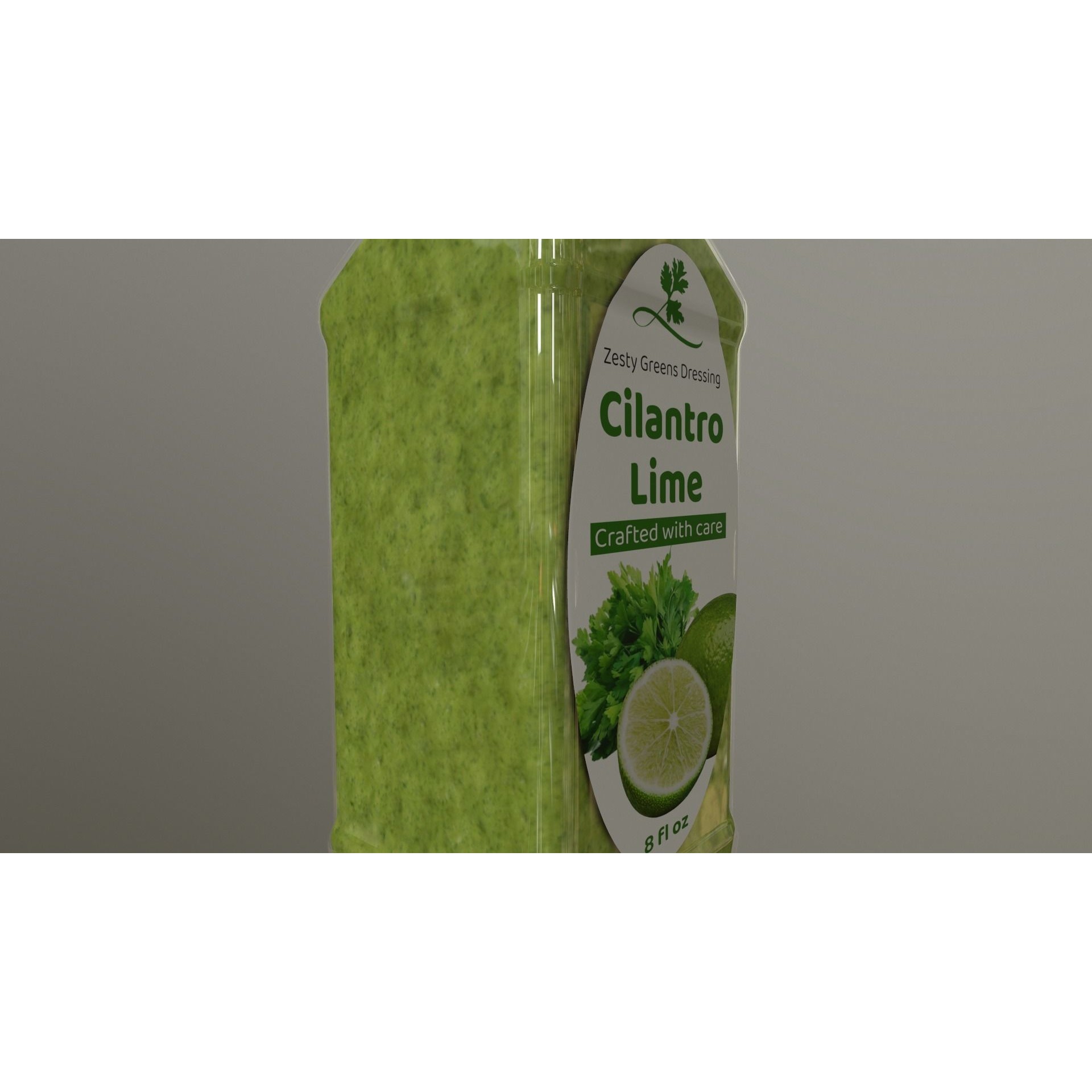 Coriander Sauce Bottle - Low-Poly 3D Model - View 5