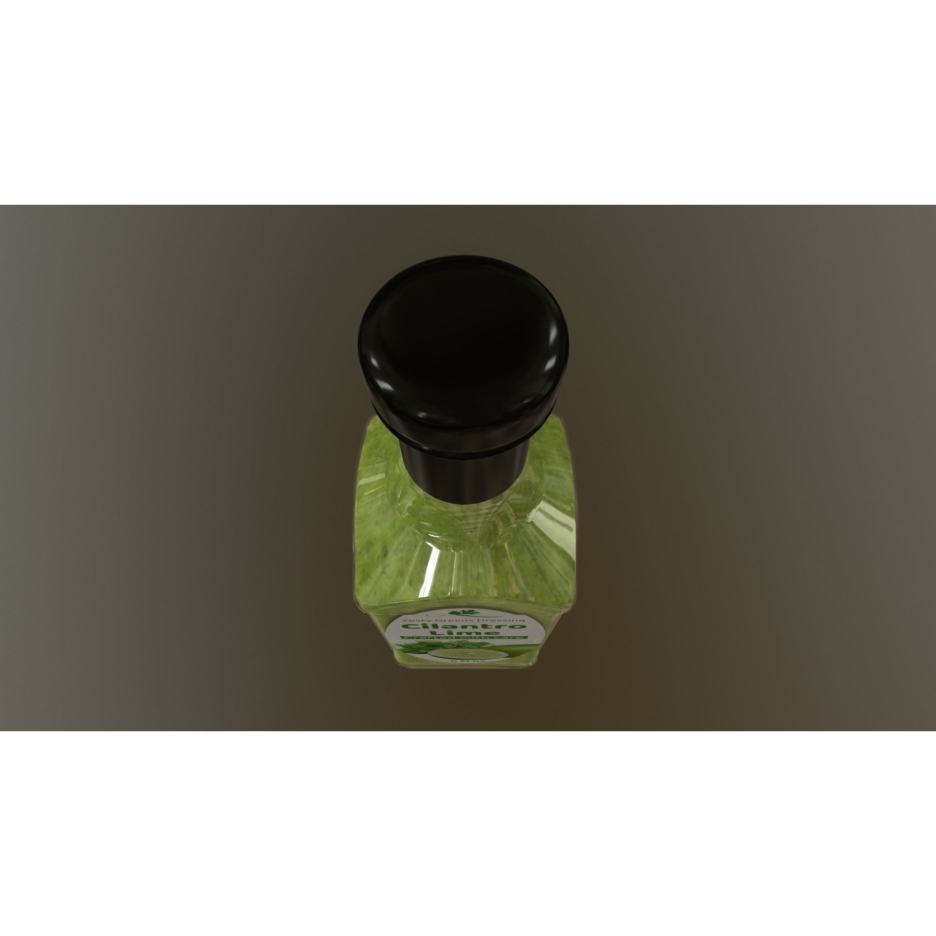 Coriander Sauce Bottle - Low-Poly 3D Model - View 6