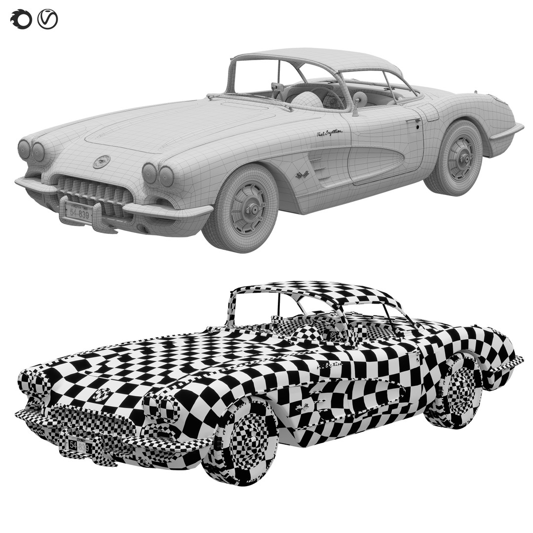 Chevrolet Corvette Coupe 1960 3D Model – Classic Rigged Asset, FBX