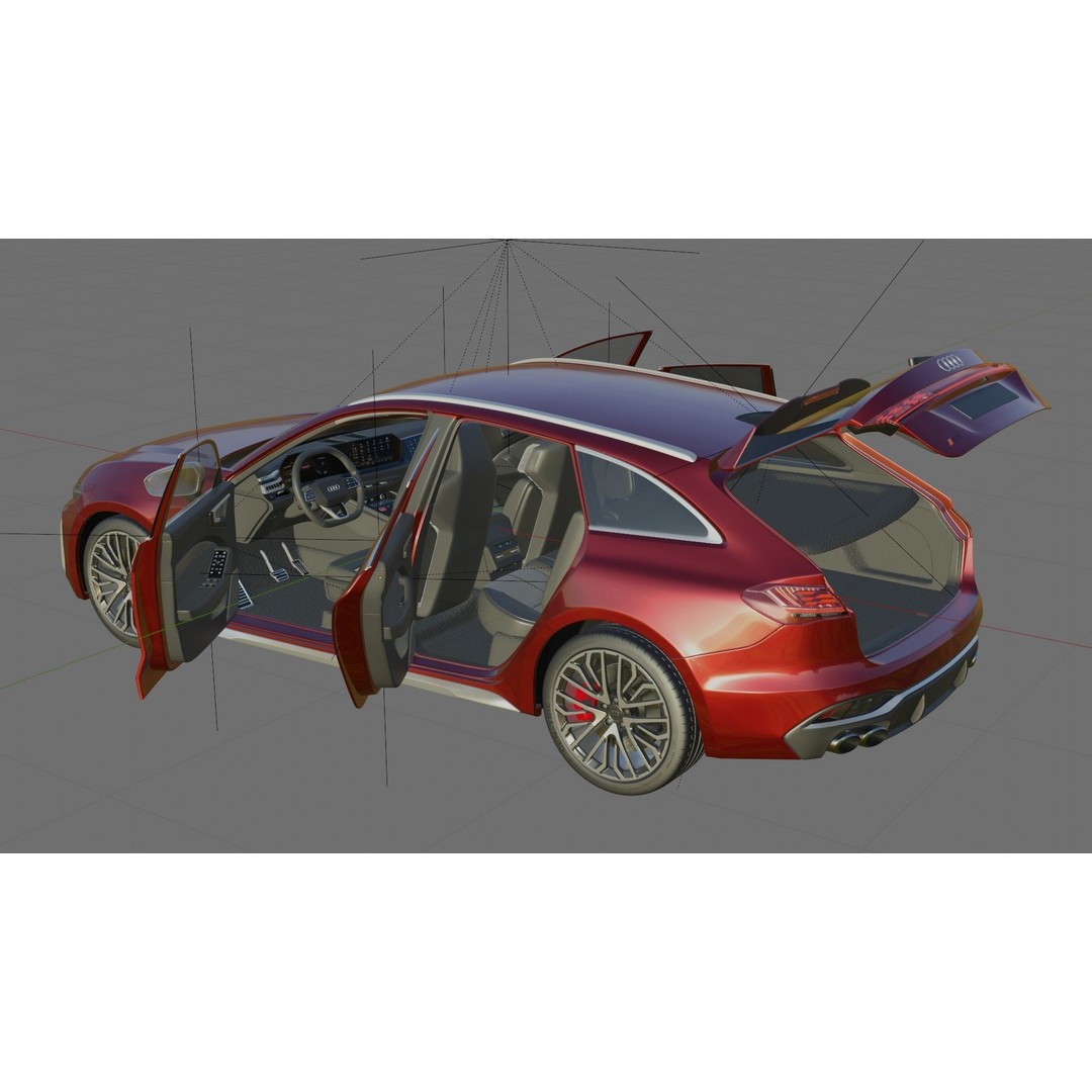 Audi S5 and A5 S-Line Avant 2025 3D Model – Detailed Game-Ready Asset - View 31