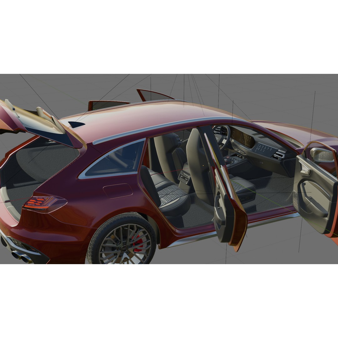 Audi S5 and A5 S-Line Avant 2025 3D Model – Detailed Game-Ready Asset - View 32