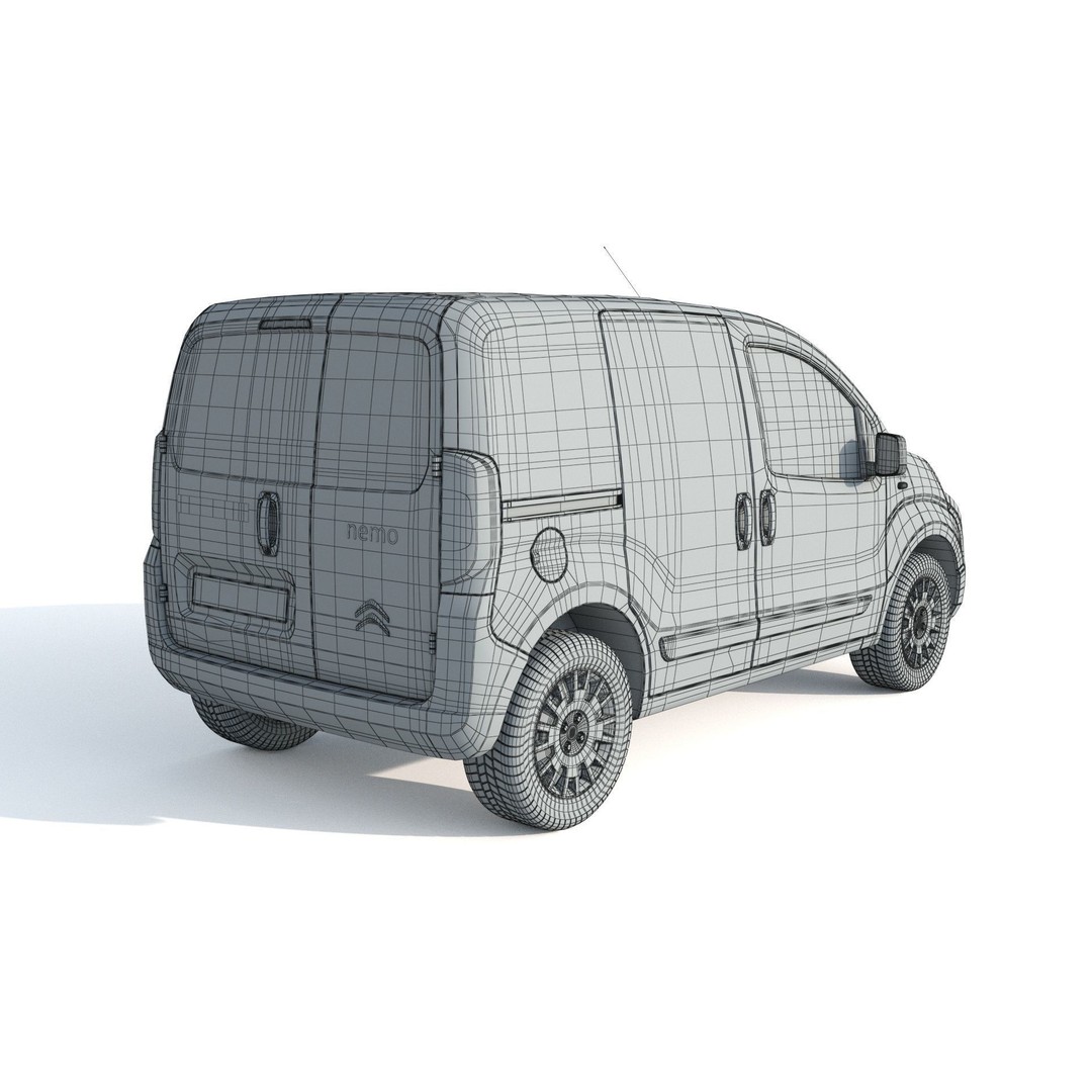 Citroen Nemo Kastenwagen 3D Model – Detailed Car Asset, FBX, OBJ