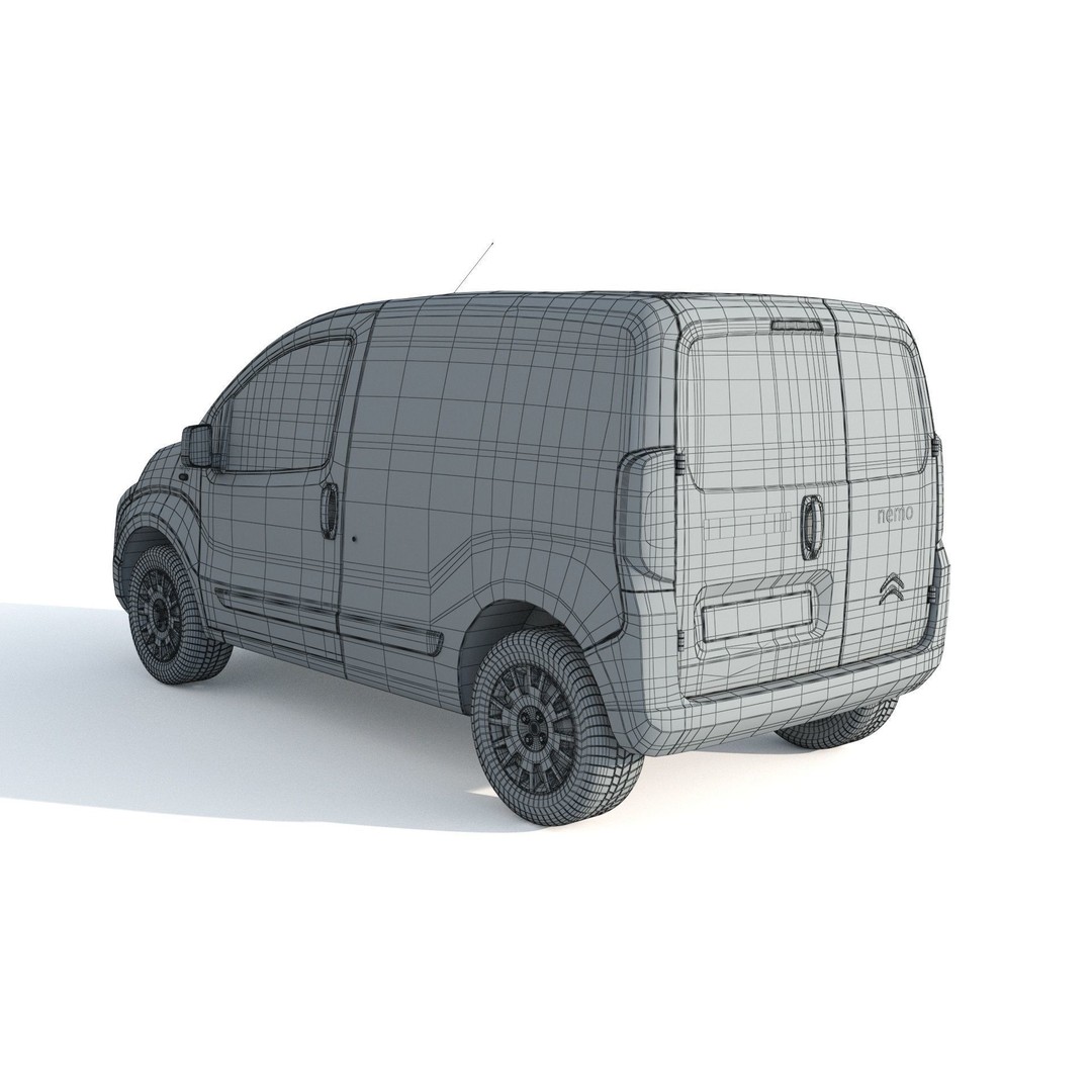 Citroen Nemo Kastenwagen 3D Model – Detailed Car Asset, FBX, OBJ - View 14