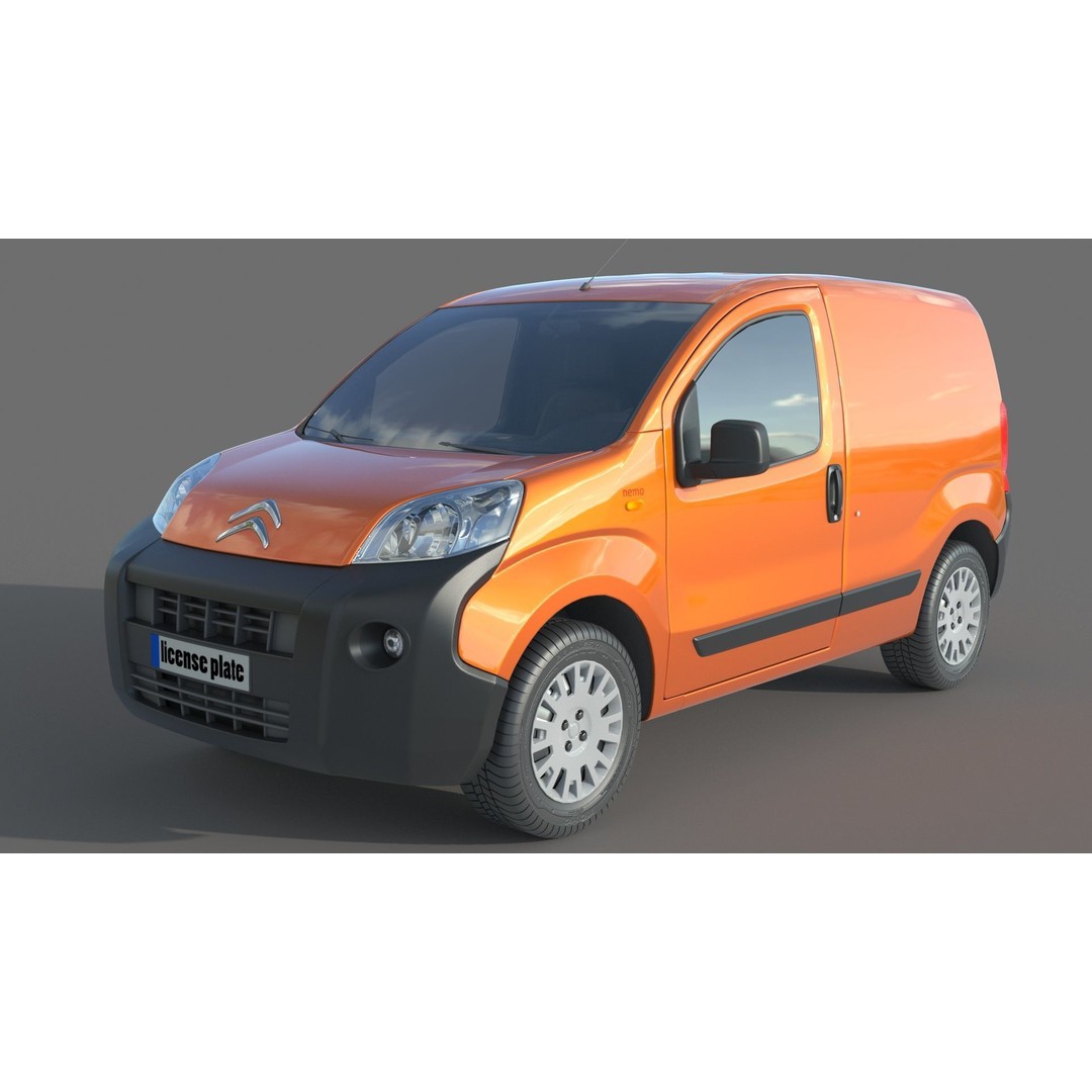 Citroen Nemo Kastenwagen 3D Model – Detailed Car Asset, FBX, OBJ - View 6