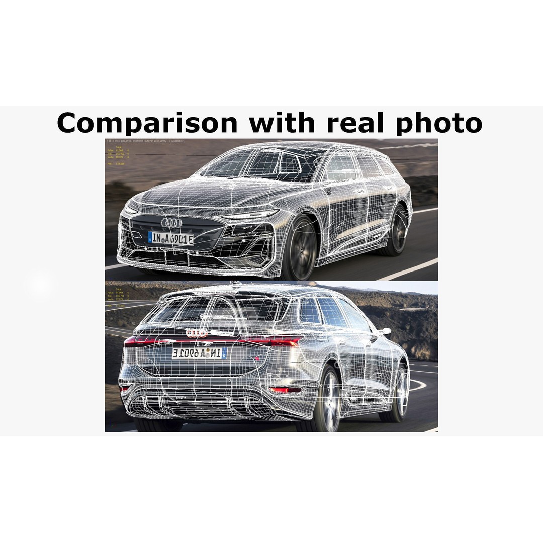 Audi A6 Avant e-tron 2025 3D Model – High Poly Game Asset, FBX, OBJ, Blender - View 26