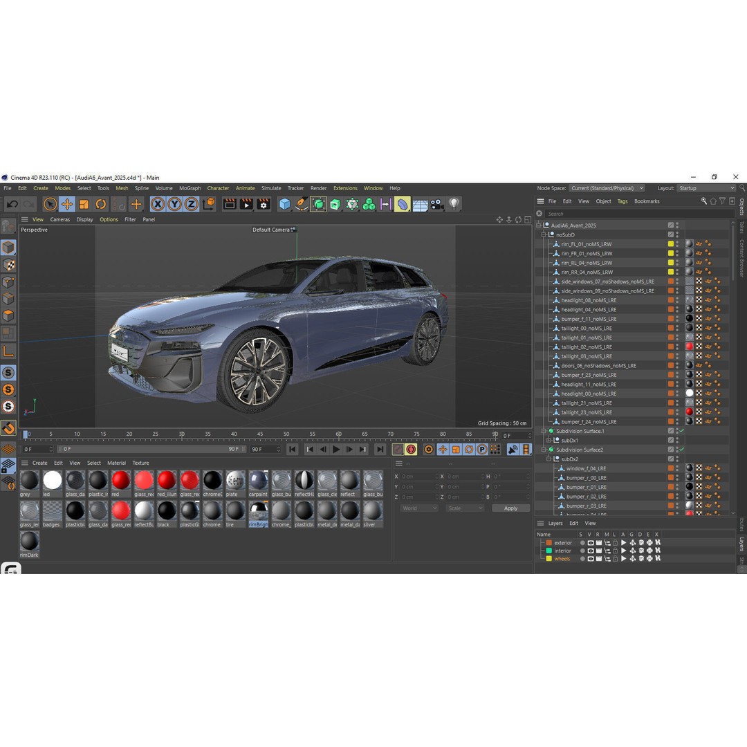 Audi A6 Avant e-tron 2025 3D Model – High Poly Game Asset, FBX, OBJ, Blender - View 28