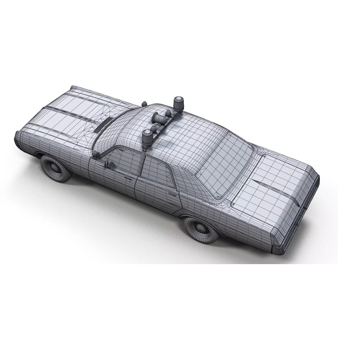 Vintage 70s Fire Chief Car 3D Model – Low Poly Game Ready Asset, FBX - View 13