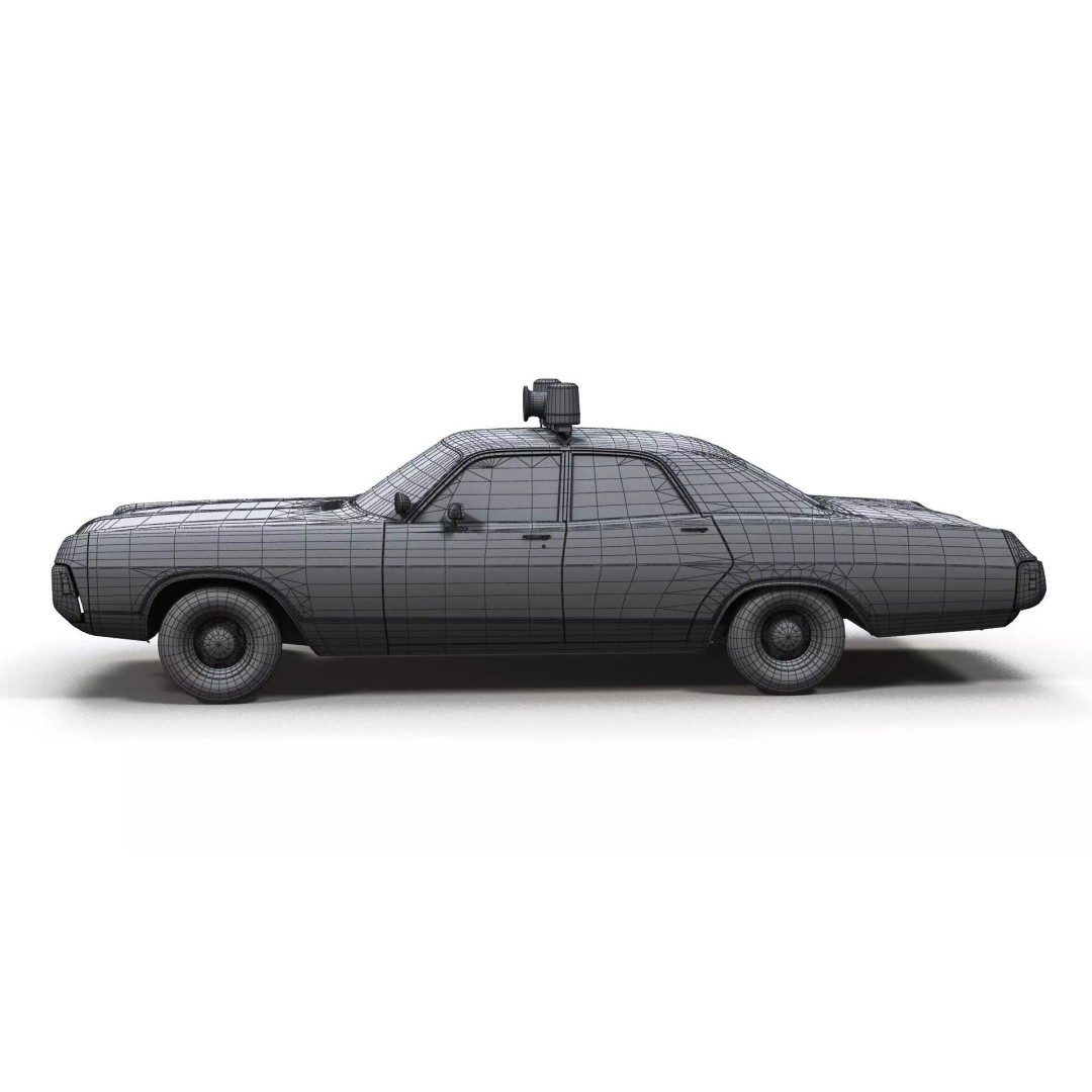 Vintage 70s Fire Chief Car 3D Model – Low Poly Game Ready Asset, FBX - View 14