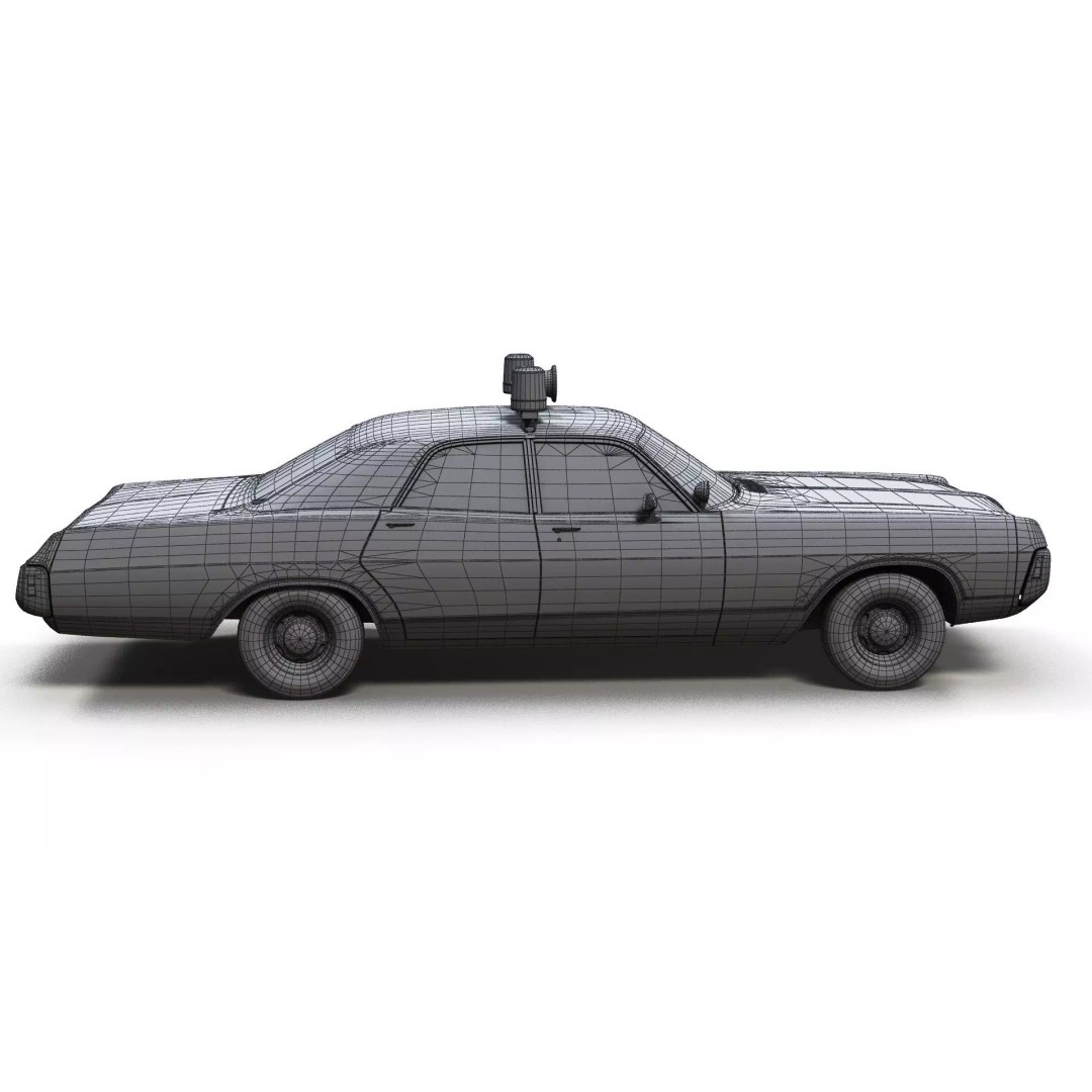 Vintage 70s Fire Chief Car 3D Model – Low Poly Game Ready Asset, FBX - View 15