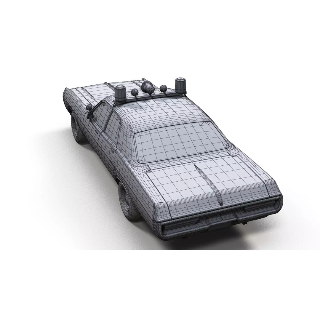 Vintage 70s Fire Chief Car 3D Model – Low Poly Game Ready Asset, FBX - View 17