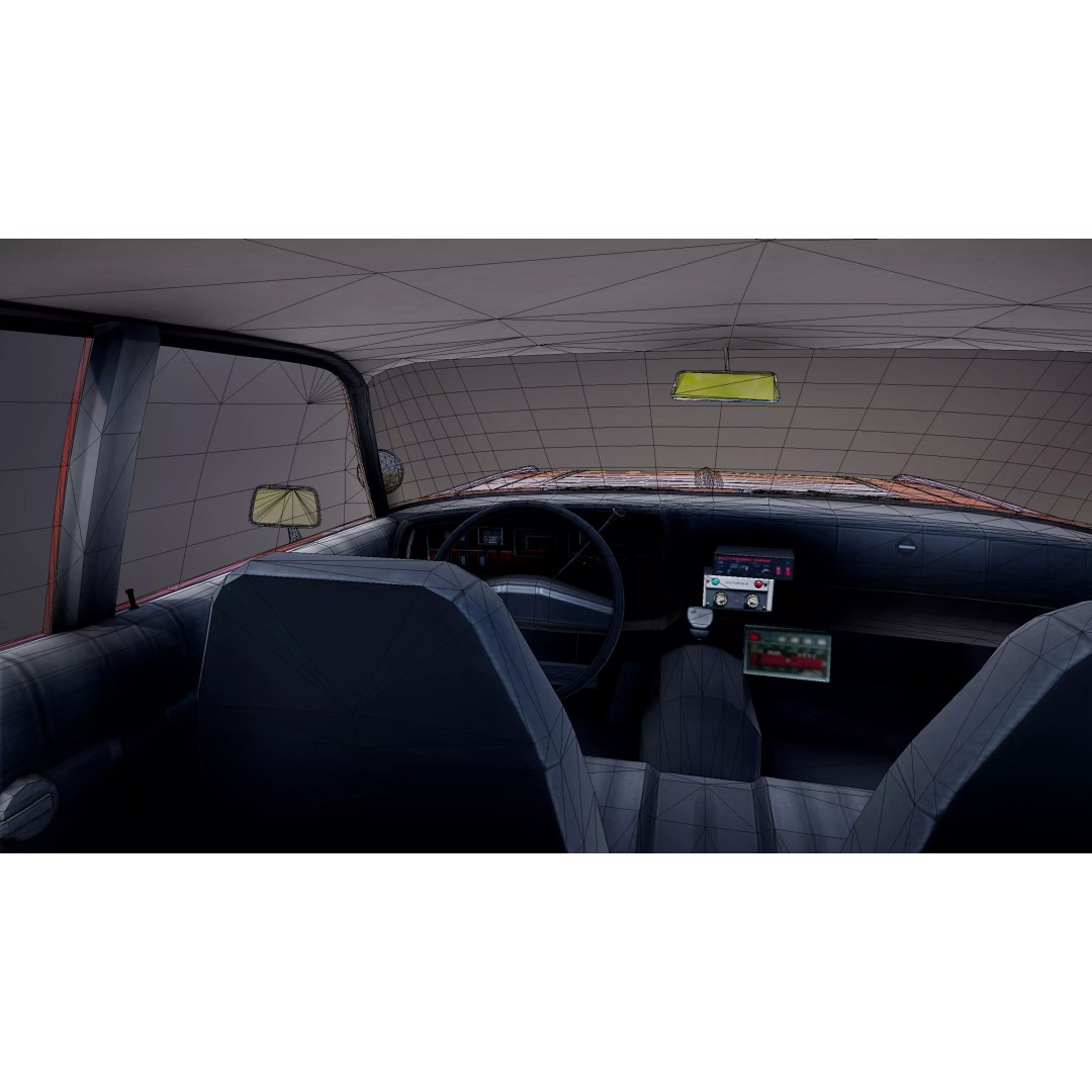 Vintage 70s Fire Chief Car 3D Model – Low Poly Game Ready Asset, FBX - View 28