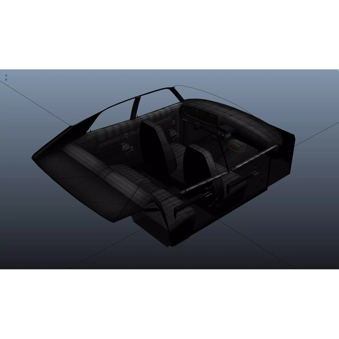 Vintage 70s Fire Chief Car 3D Model – Low Poly Game Ready Asset, FBX - View 40