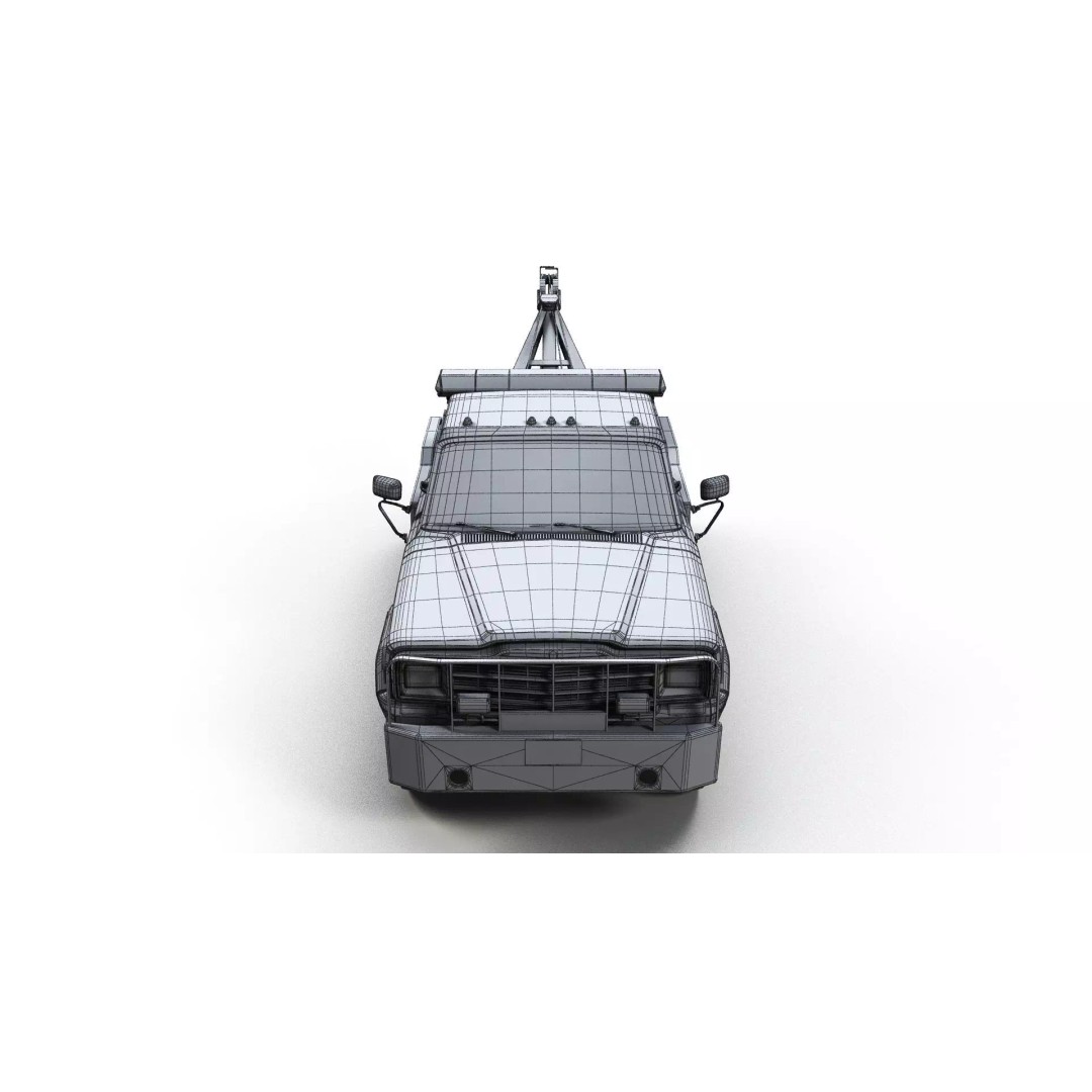 Jeep J20 Holmes Tow Truck 3D Model – Low Poly Game Ready Asset, FBX - View 17