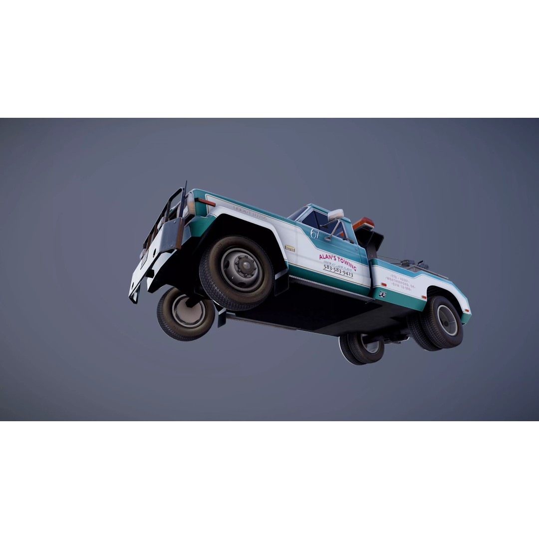 Jeep J20 Holmes Tow Truck 3D Model – Low Poly Game Ready Asset, FBX - View 22