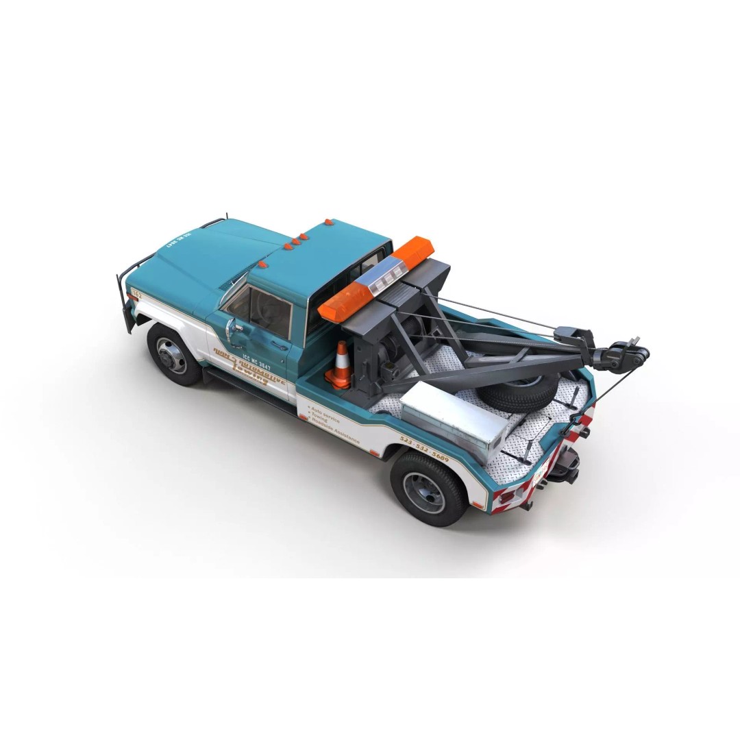 Jeep J20 Holmes Tow Truck 3D Model – Low Poly Game Ready Asset, FBX - View 6