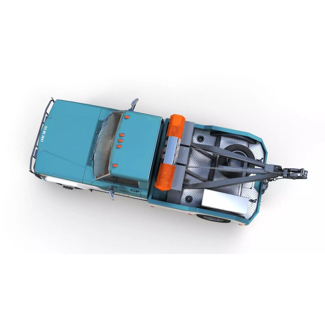 Jeep J20 Holmes Tow Truck 3D Model – Low Poly Game Ready Asset, FBX - View 8