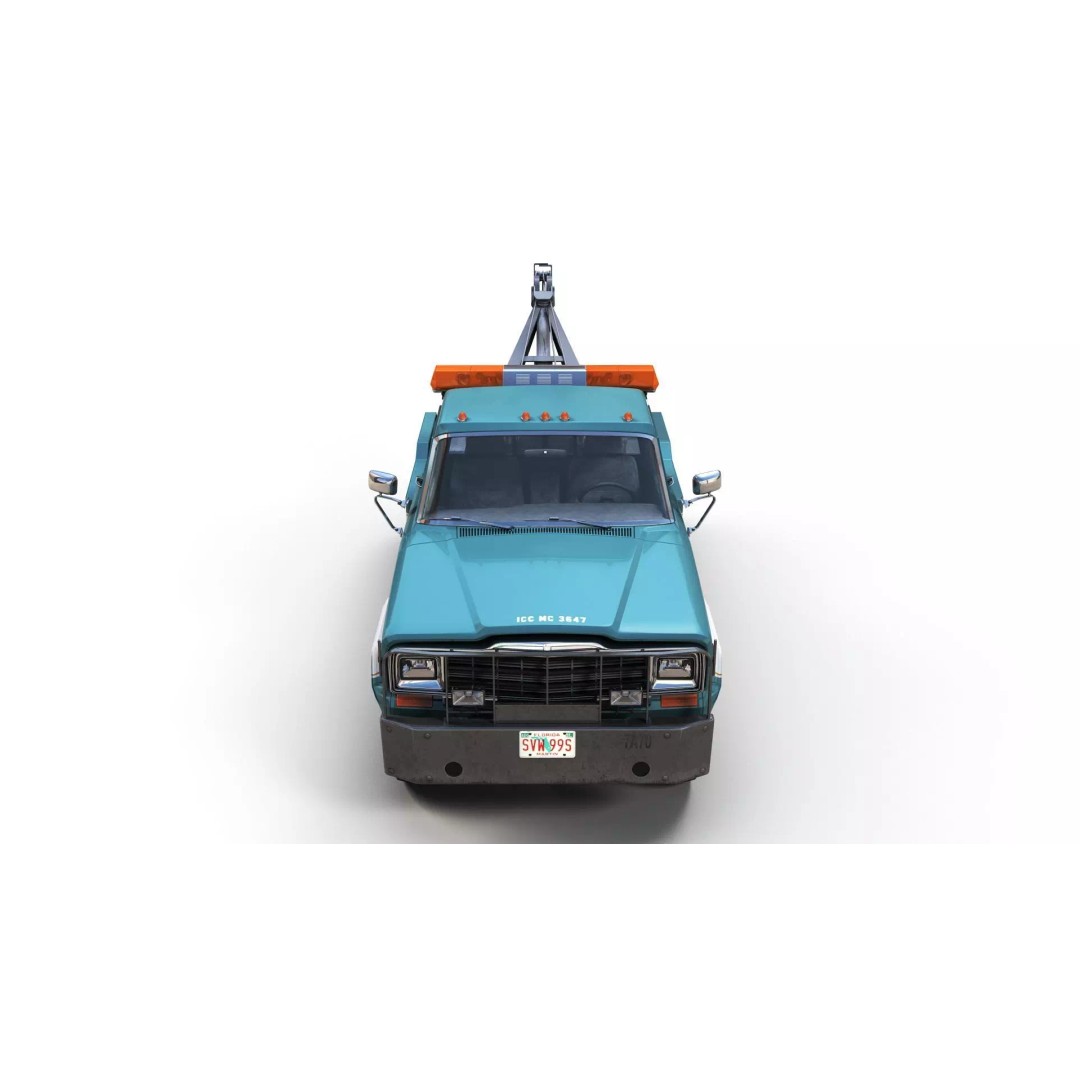 Jeep J20 Holmes Tow Truck 3D Model – Low Poly Game Ready Asset, FBX - View 9