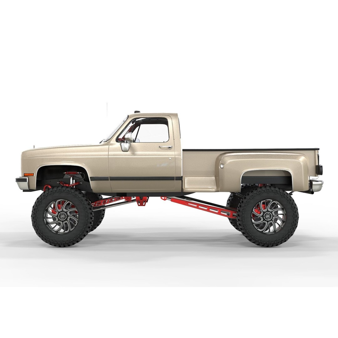 Chevrolet C10 1980 Lifted Pick Up 3D Model – Game Ready PBR Asset, FBX - View 3