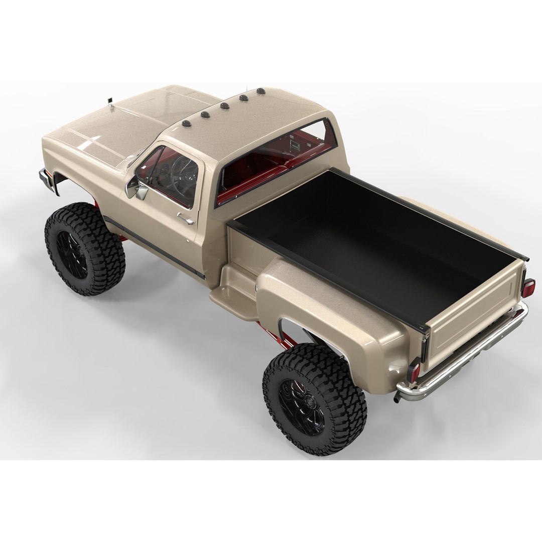 Chevrolet C10 1980 Lifted Pick Up 3D Model – Game Ready PBR Asset, FBX - View 7