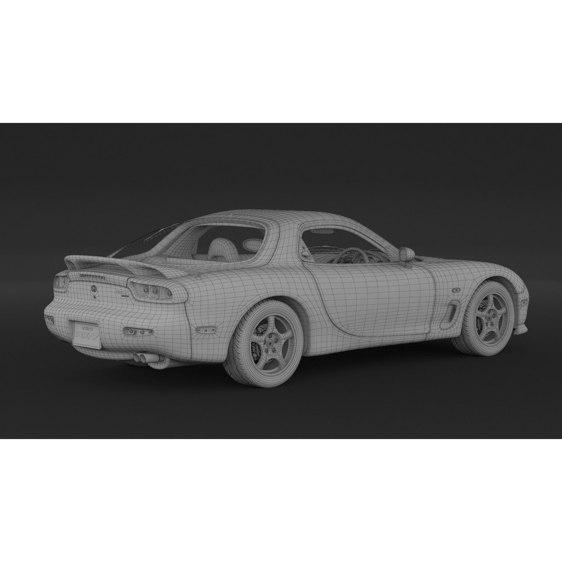 Mazda RX-7 - High Poly 3D Model - View 13