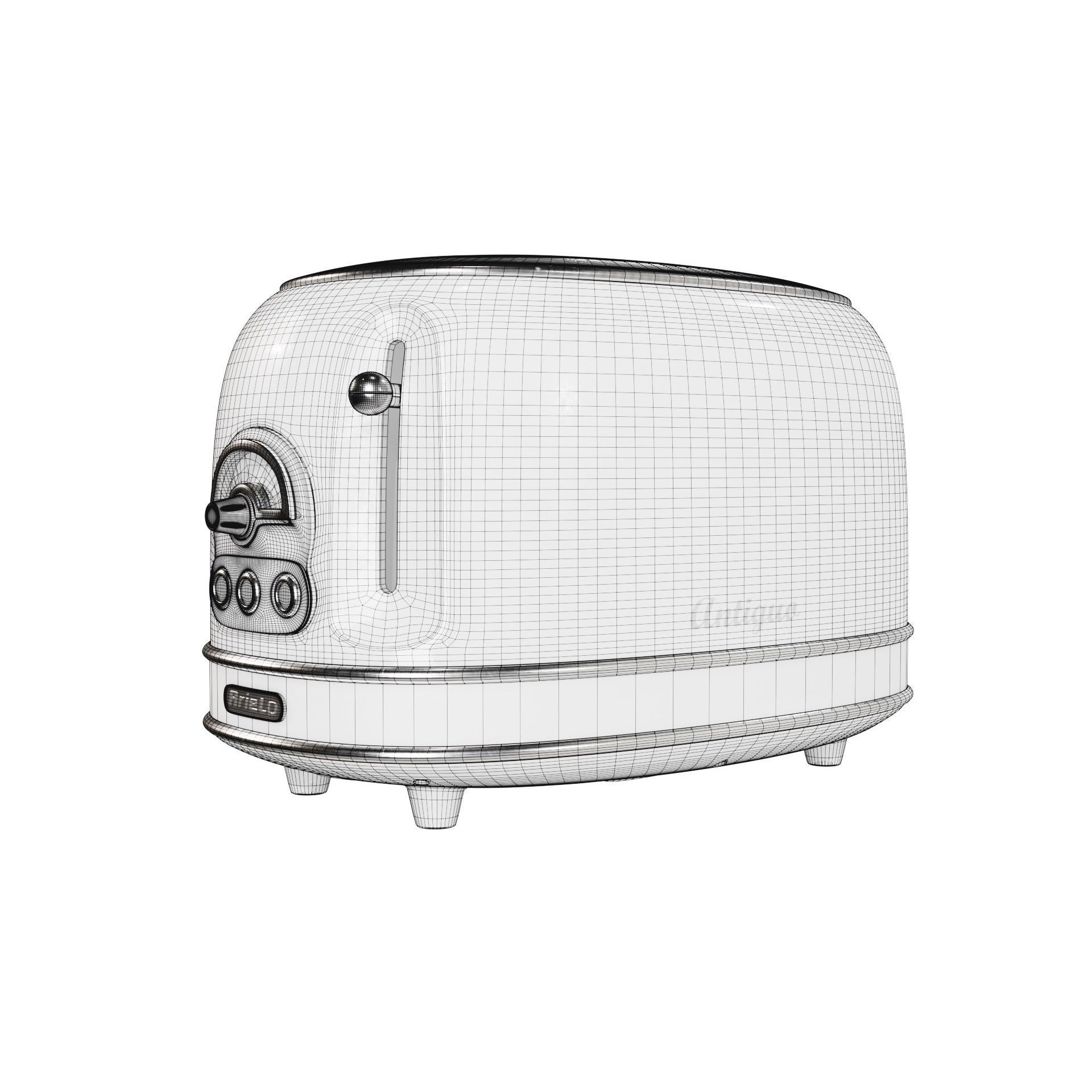 Rusted Arielo Vintage Kitchen Toaster - Low-Poly Game-Ready 3D Model