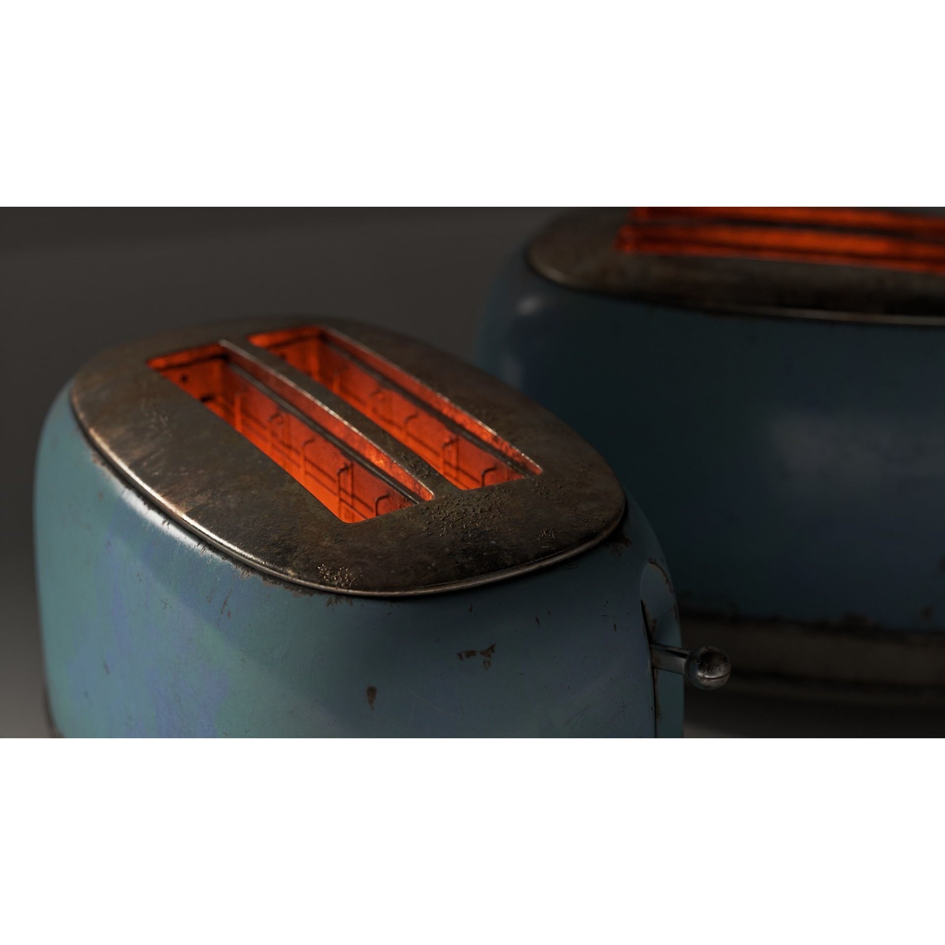 Rusted Arielo Vintage Kitchen Toaster - Low-Poly Game-Ready 3D Model - View 10