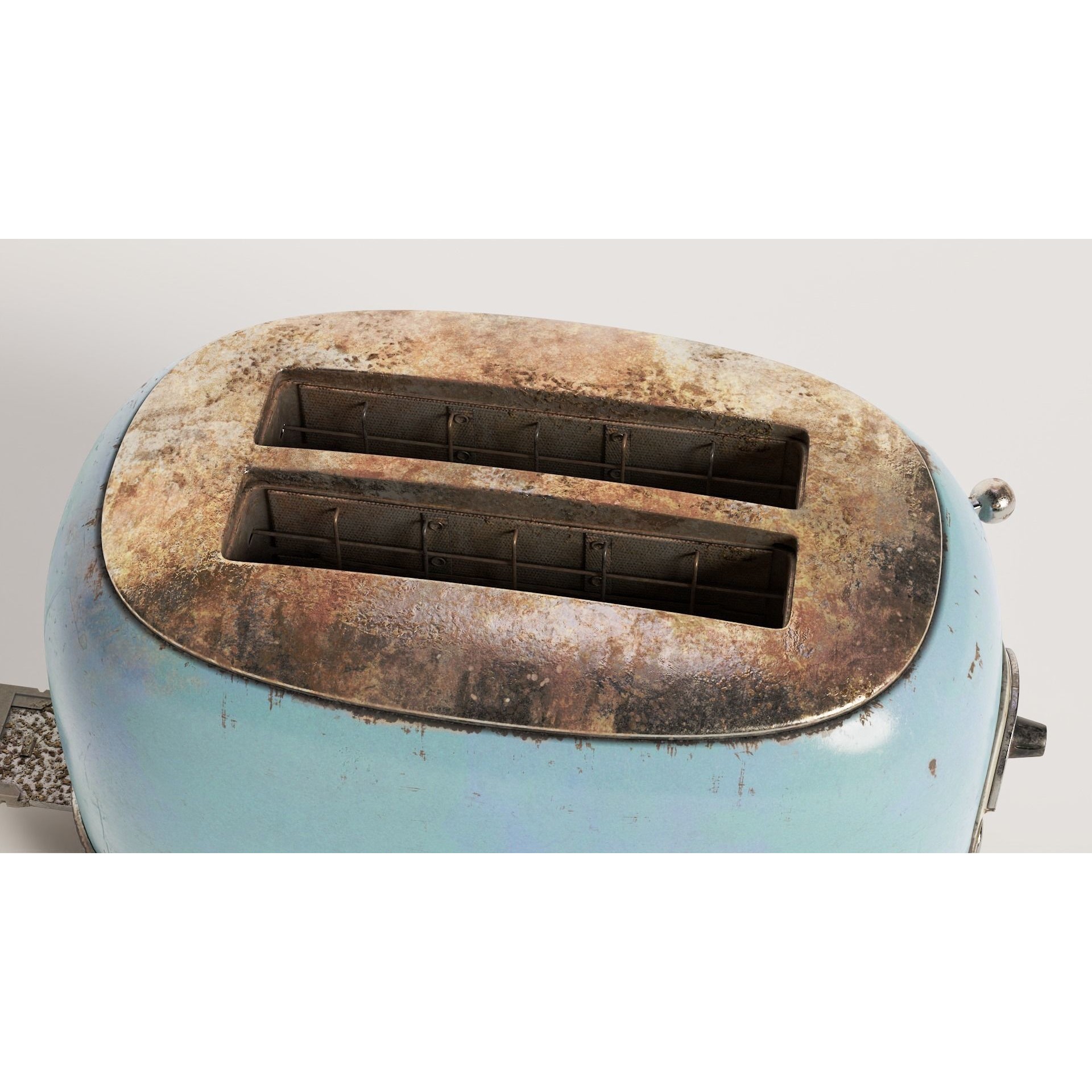 Rusted Arielo Vintage Kitchen Toaster - Low-Poly Game-Ready 3D Model - View 7