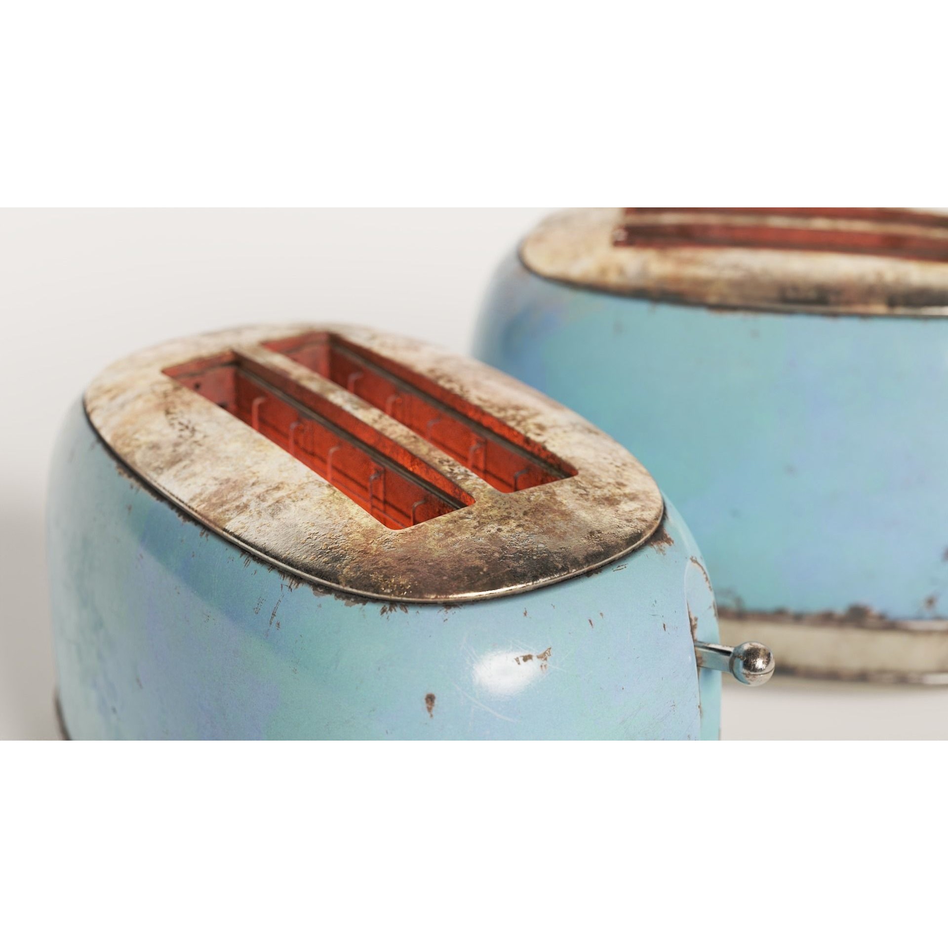 Rusted Arielo Vintage Kitchen Toaster - Low-Poly Game-Ready 3D Model - View 8