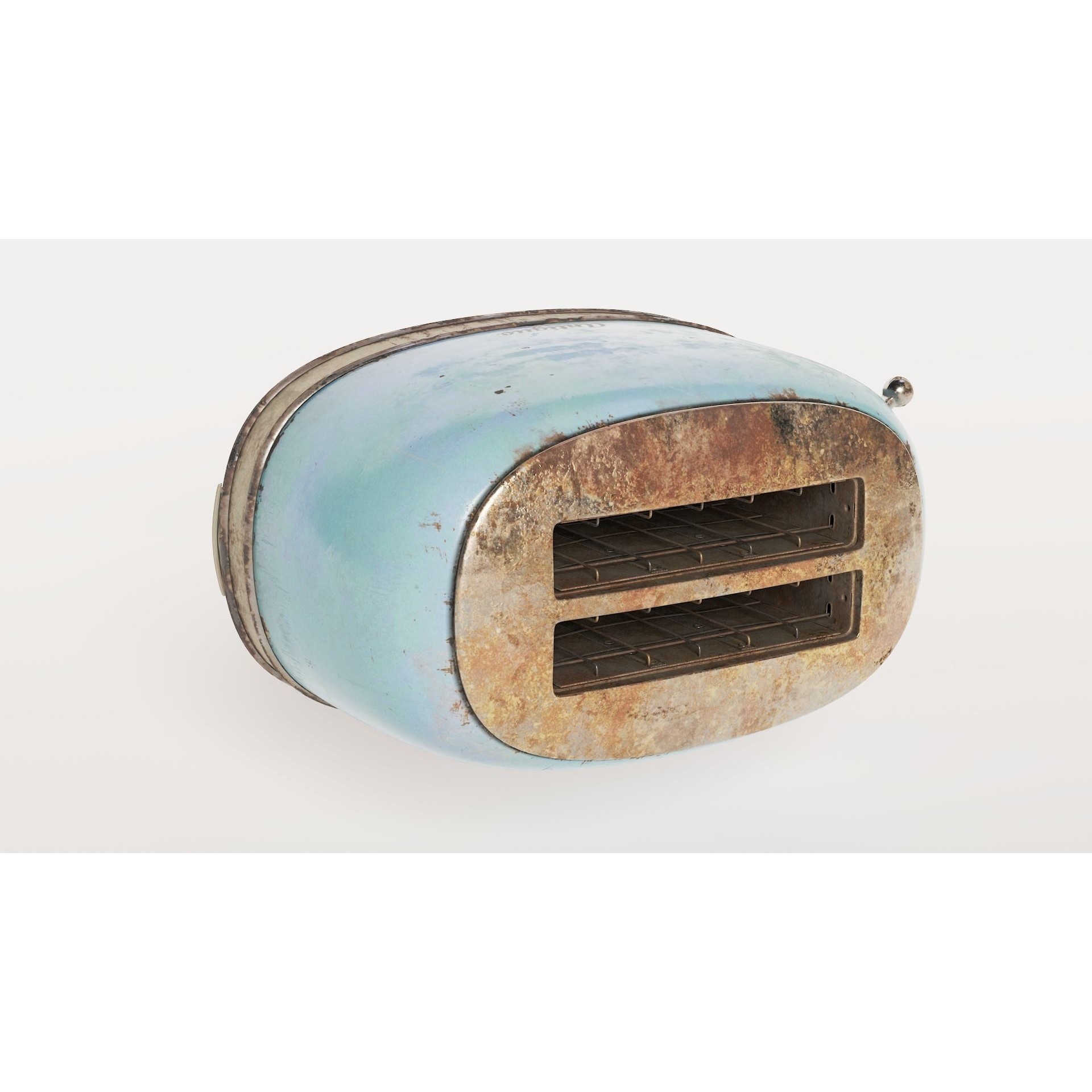 Rusted Arielo Vintage Kitchen Toaster - Low-Poly Game-Ready 3D Model - View 9