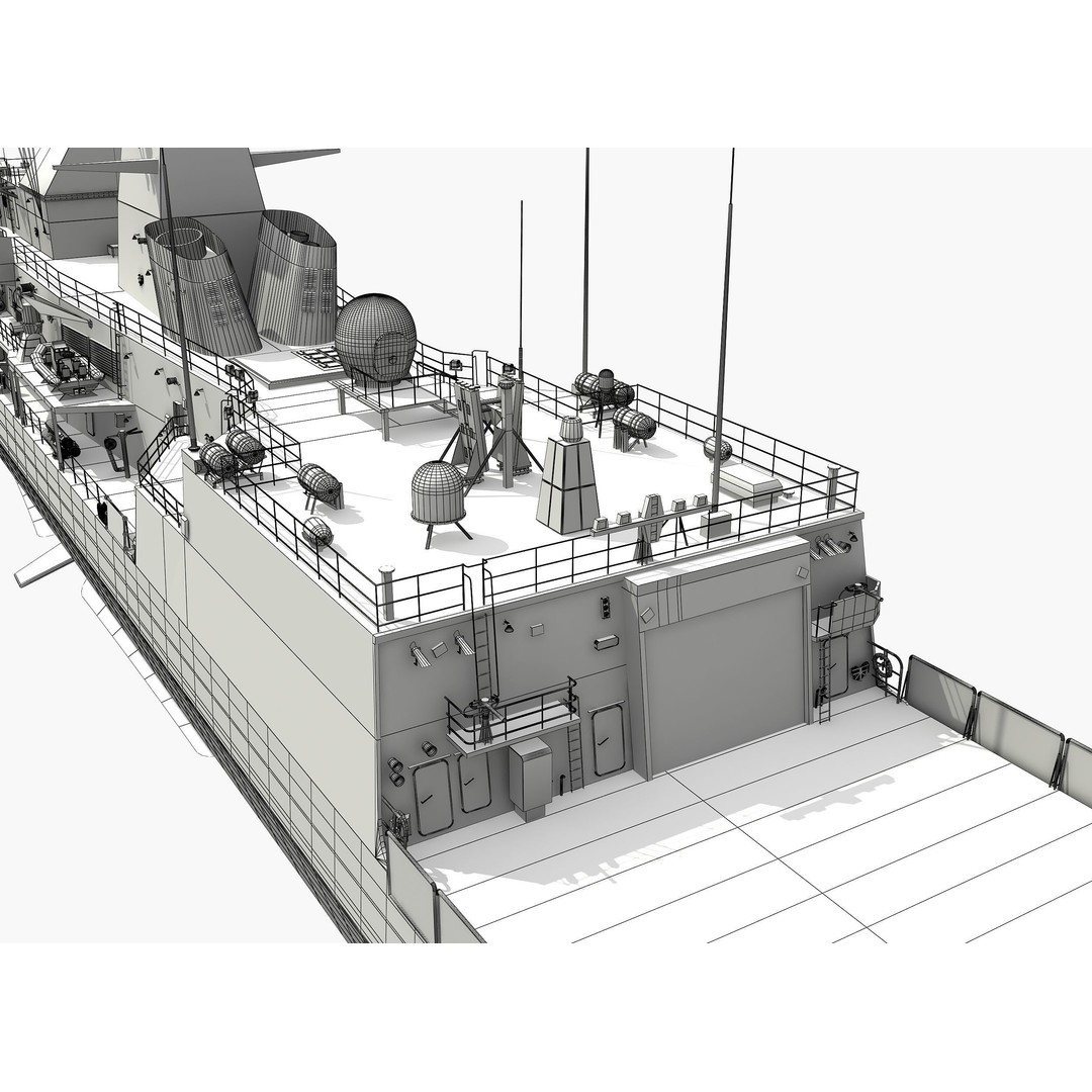 ANZAC MEKO Class Frigate 3D Model – High Detail PBR Asset, FBX
