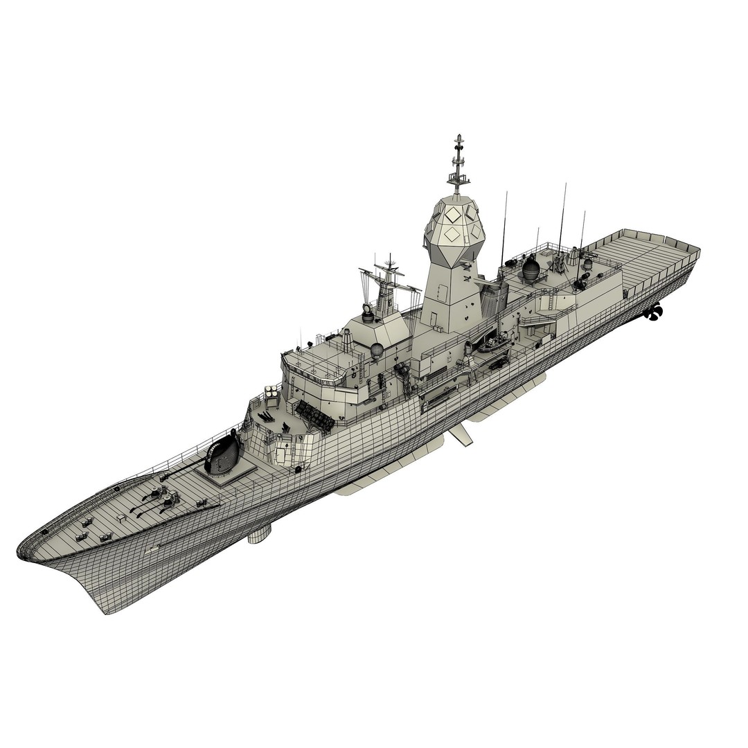 ANZAC MEKO Class Frigate 3D Model – High Detail PBR Asset, FBX - View 14