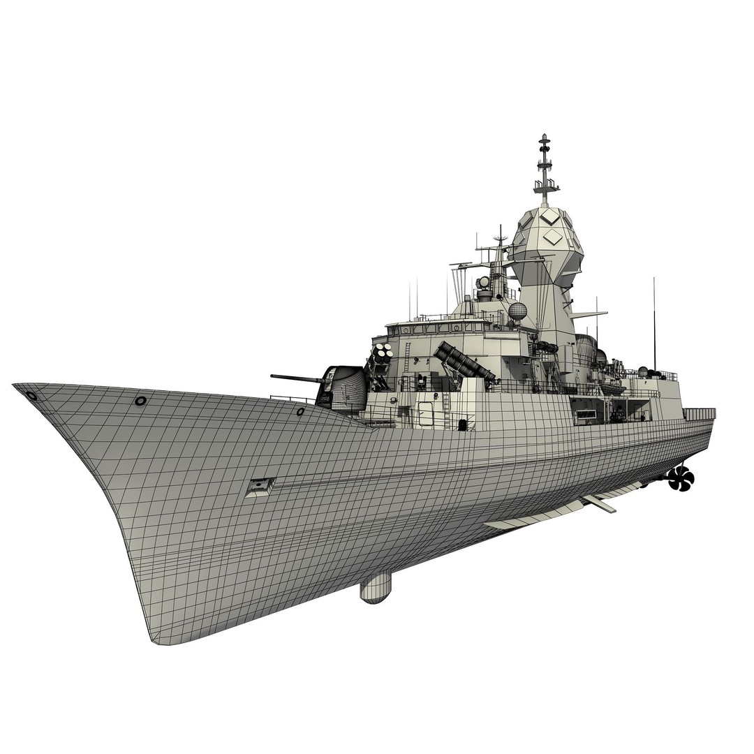 ANZAC MEKO Class Frigate 3D Model – High Detail PBR Asset, FBX - View 3