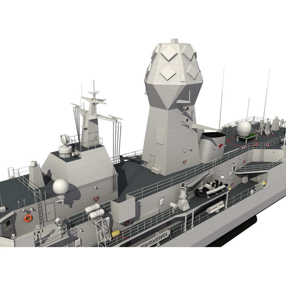 ANZAC MEKO Class Frigate 3D Model – High Detail PBR Asset, FBX - View 7