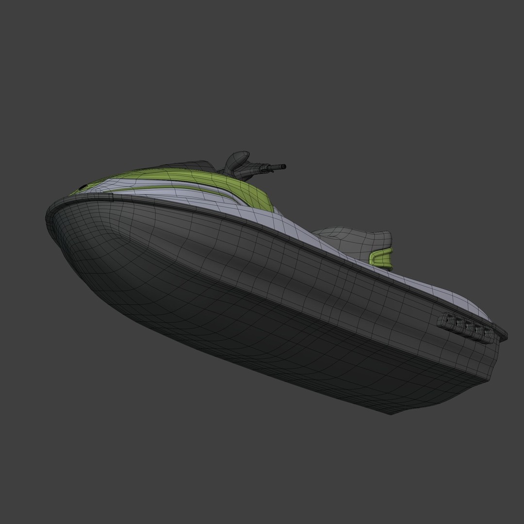 Generic JetSki 3D Model – Low Poly Watercraft for Games, Blender - View 14
