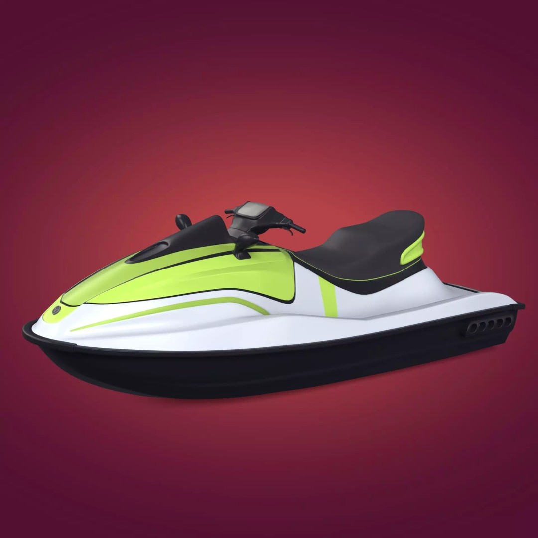 Generic JetSki 3D Model – Low Poly Watercraft for Games, Blender - View 2