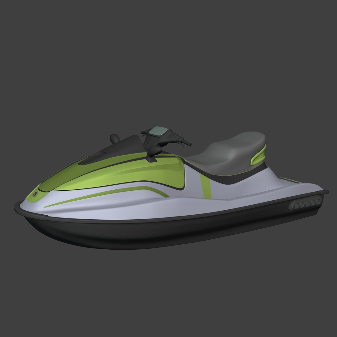 Generic JetSki 3D Model – Low Poly Watercraft for Games, Blender - View 3