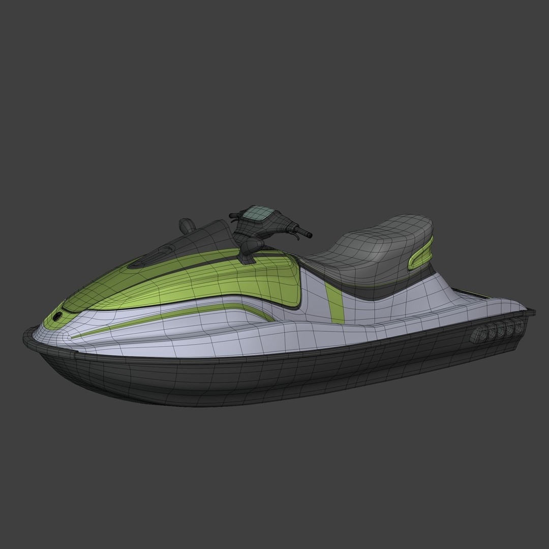 Generic JetSki 3D Model – Low Poly Watercraft for Games, Blender - View 4