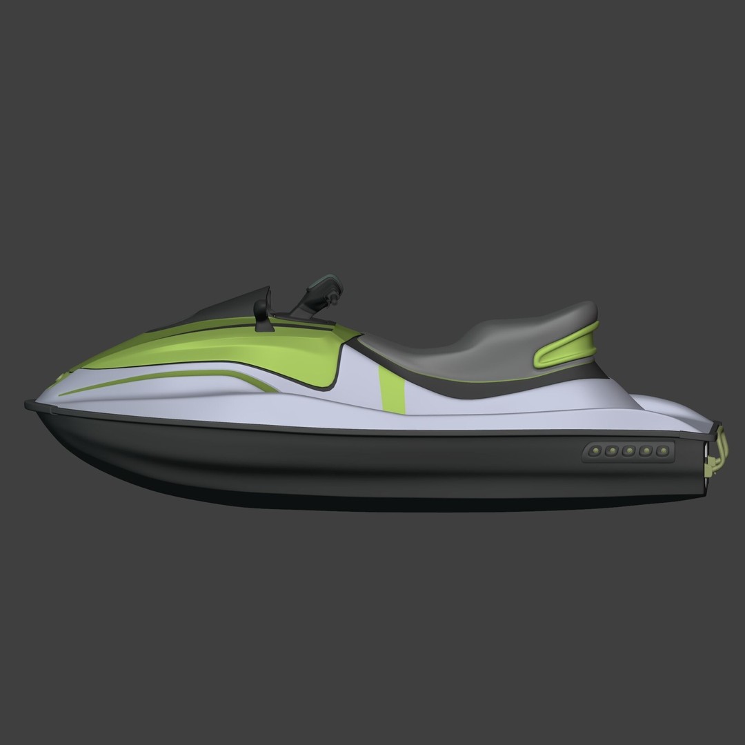 Generic JetSki 3D Model – Low Poly Watercraft for Games, Blender - View 7