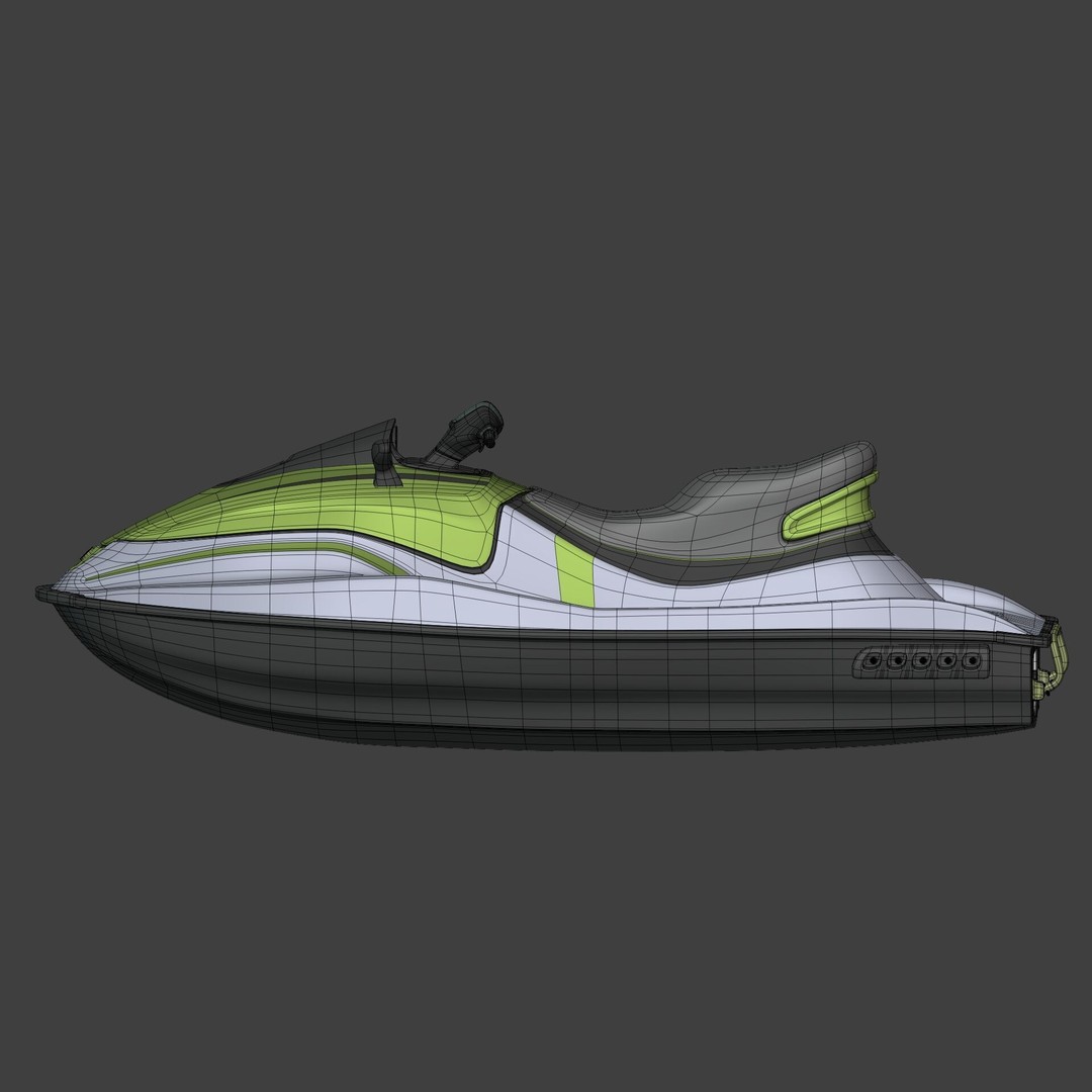 Generic JetSki 3D Model – Low Poly Watercraft for Games, Blender - View 8