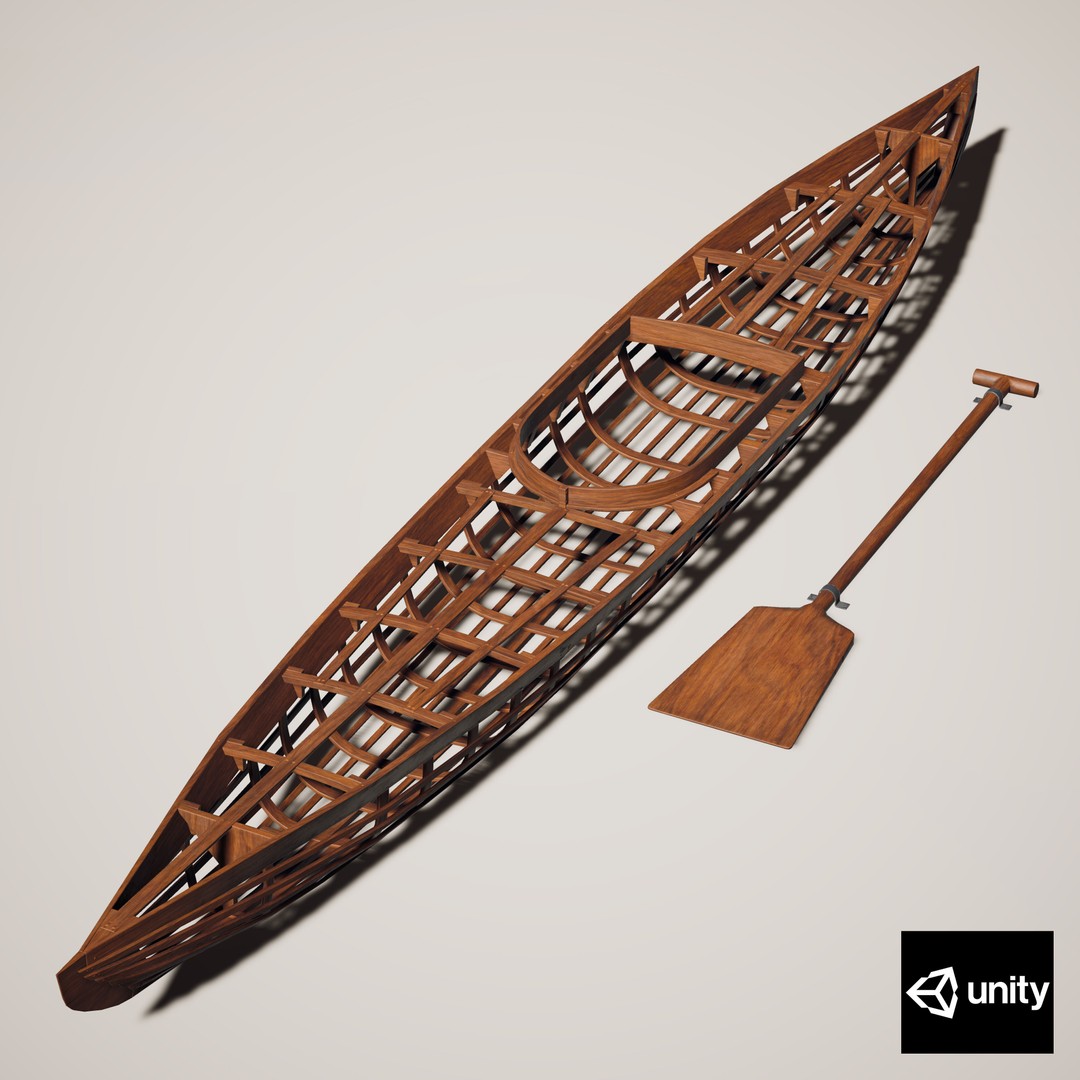 Kayak 3D Model – Low Poly Game Asset with PBR Textures, FBX