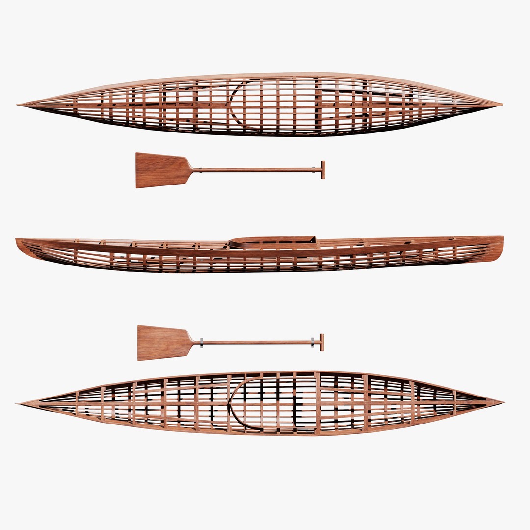 Kayak 3D Model – Low Poly Game Asset with PBR Textures, FBX - View 10