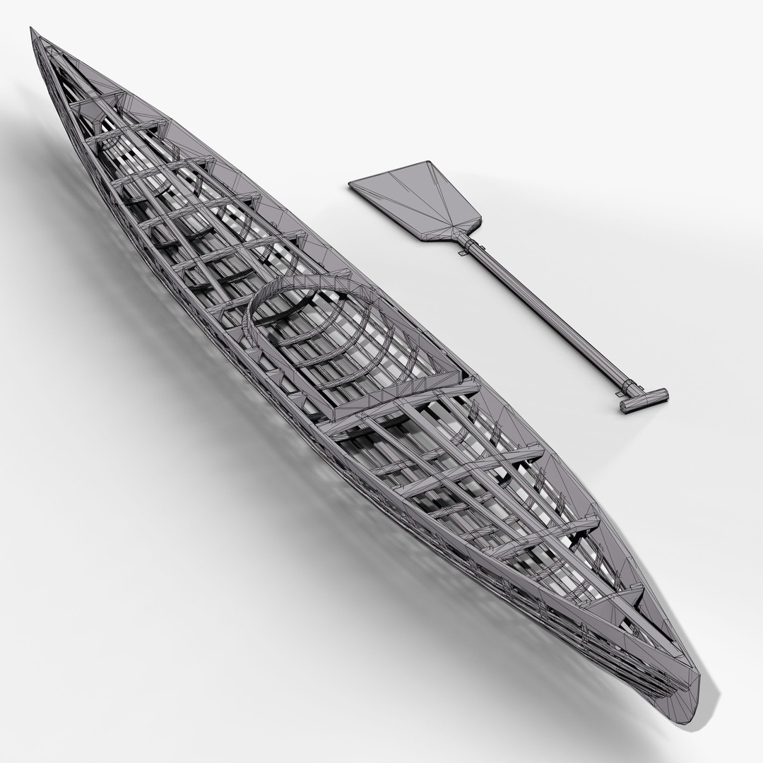 Kayak 3D Model – Low Poly Game Asset with PBR Textures, FBX - View 11