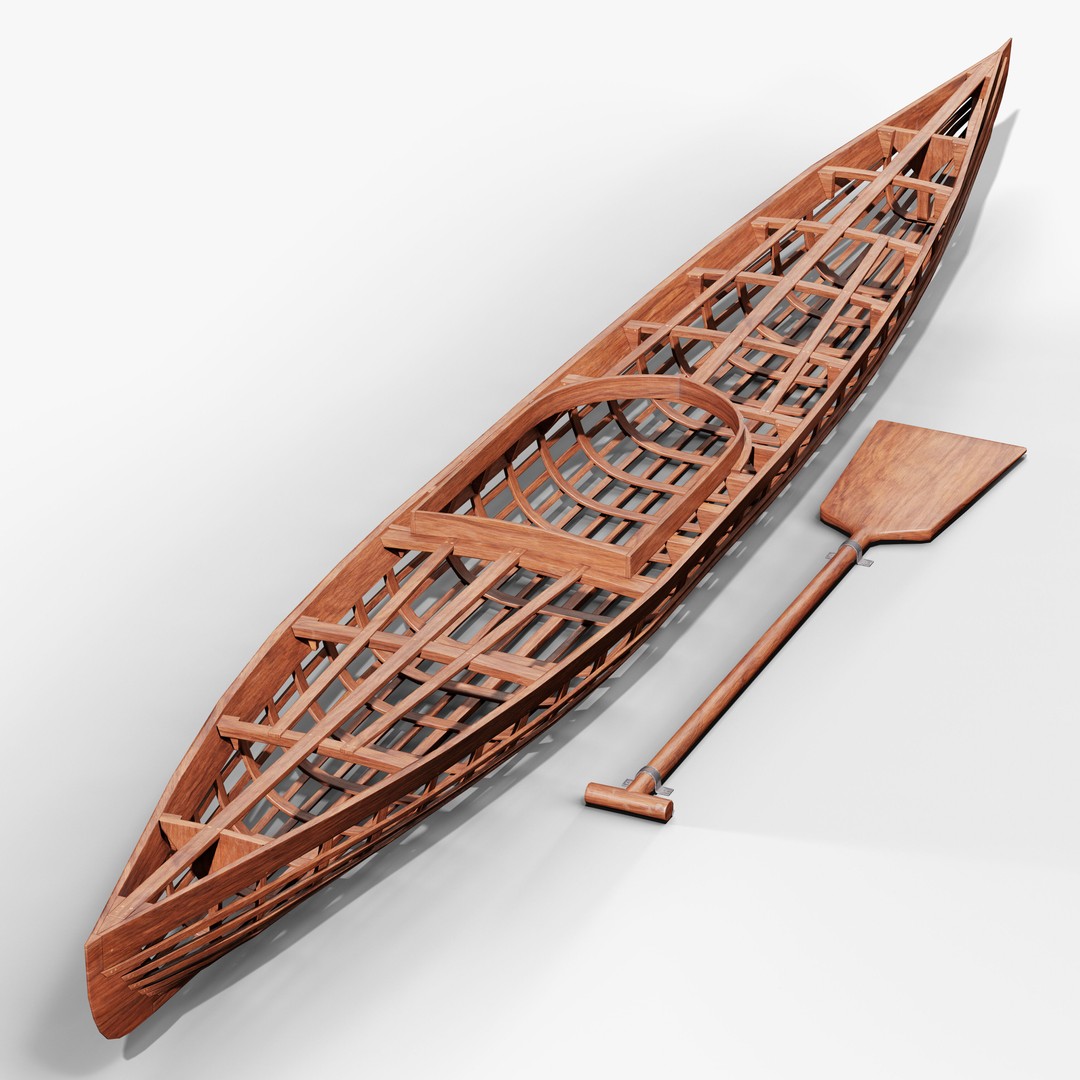 Kayak 3D Model – Low Poly Game Asset with PBR Textures, FBX - View 3