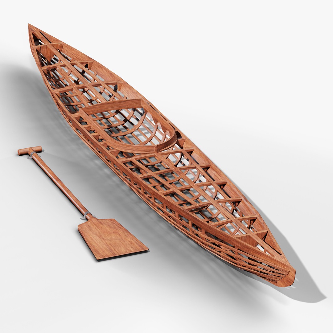 Kayak 3D Model – Low Poly Game Asset with PBR Textures, FBX - View 4