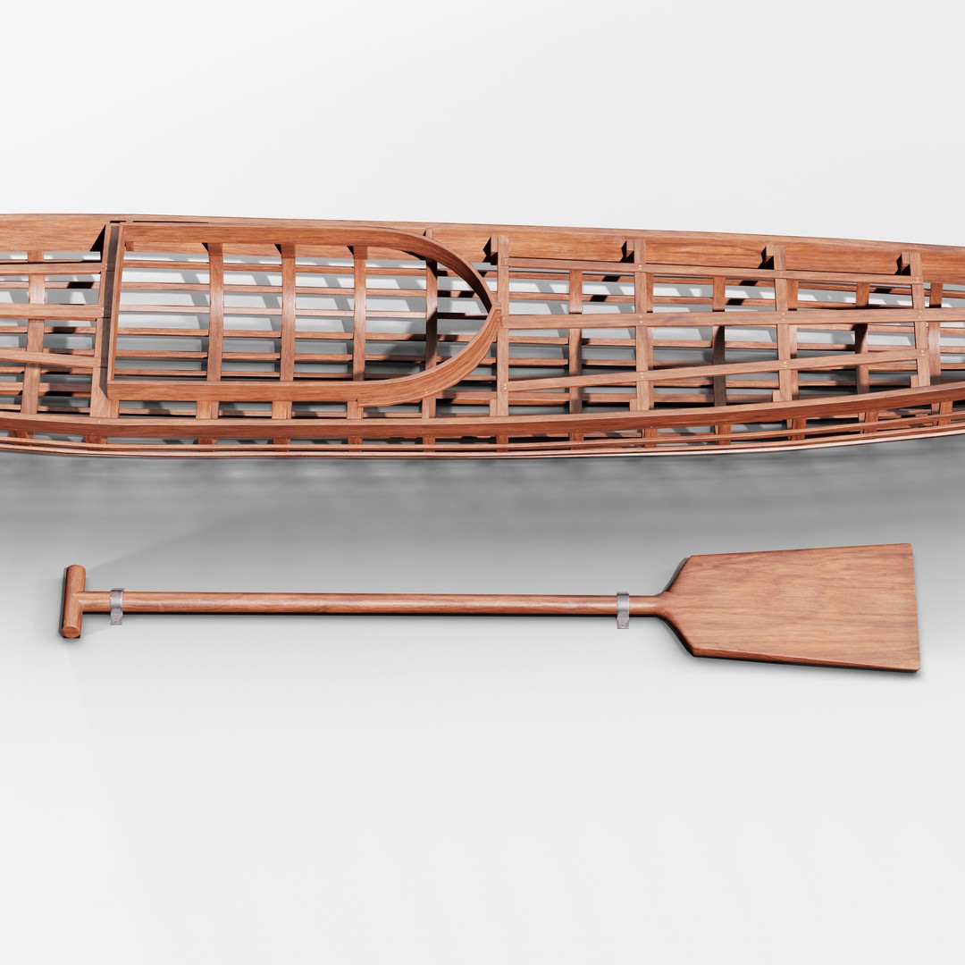 Kayak 3D Model – Low Poly Game Asset with PBR Textures, FBX - View 8