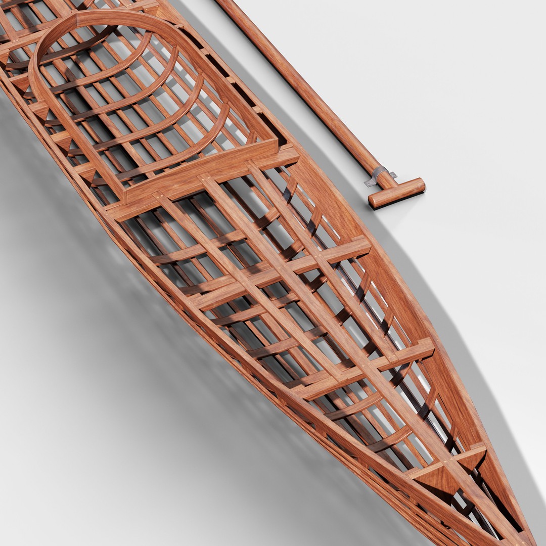 Kayak 3D Model – Low Poly Game Asset with PBR Textures, FBX - View 9