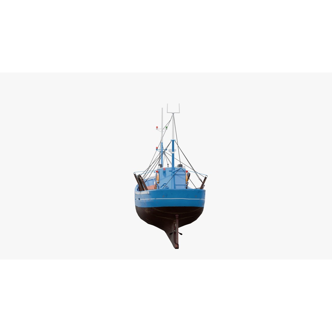 Fishing Boat 3D Model – Low Poly Game Ready Asset with PBR Textures - View 10