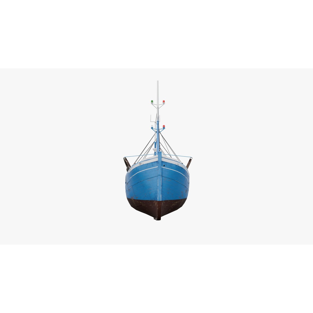 Fishing Boat 3D Model – Low Poly Game Ready Asset with PBR Textures - View 5